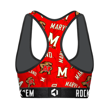 Women's Sports Bra - Maryland Terrapins - Logo All-Over