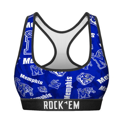 Women's Sports Bra - Memphis Tigers - Logo All-Over
