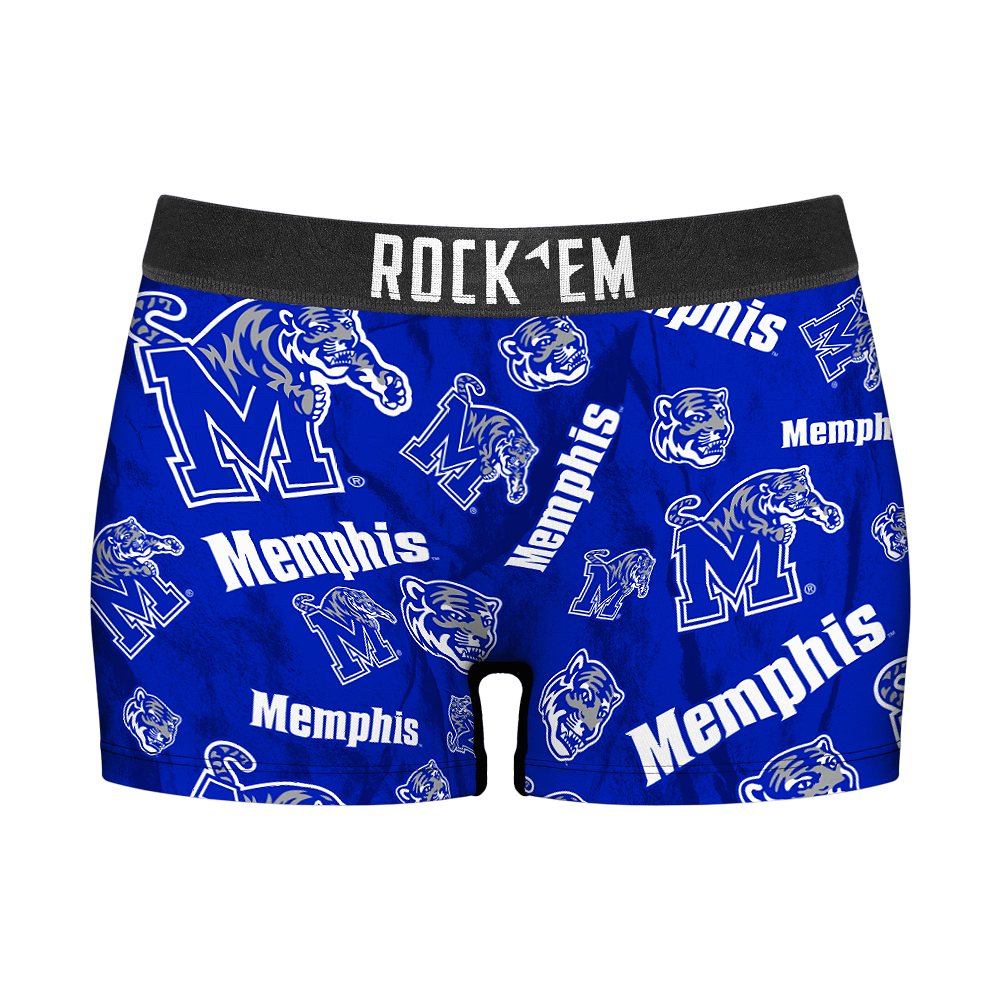 Women's Boy Shorts - Memphis Tigers - Logo All-Over