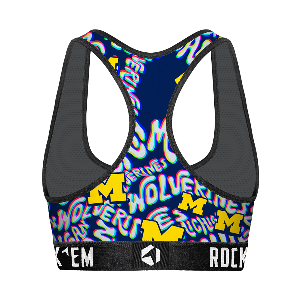 Women's Sports Bra - Michigan Wolverines - Twisted Wordmark