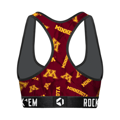 Women's Sports Bra - Minnesota Golden Gophers - Logo All-Over