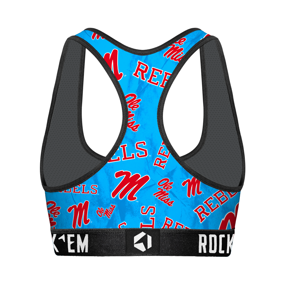 Women's Sports Bra - Ole Miss Rebels - Logo All-Over