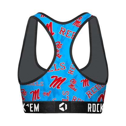 Women's Sports Bra - Ole Miss Rebels - Logo All-Over