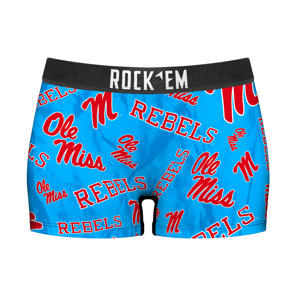 Women's Boy Shorts - Ole Miss Rebels - Logo All-Over