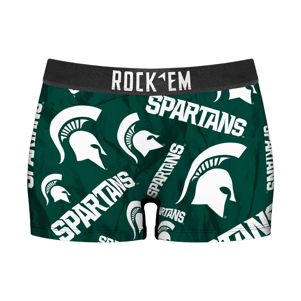 Women's Boy Shorts - Michigan State Spartans - Logo All-Over