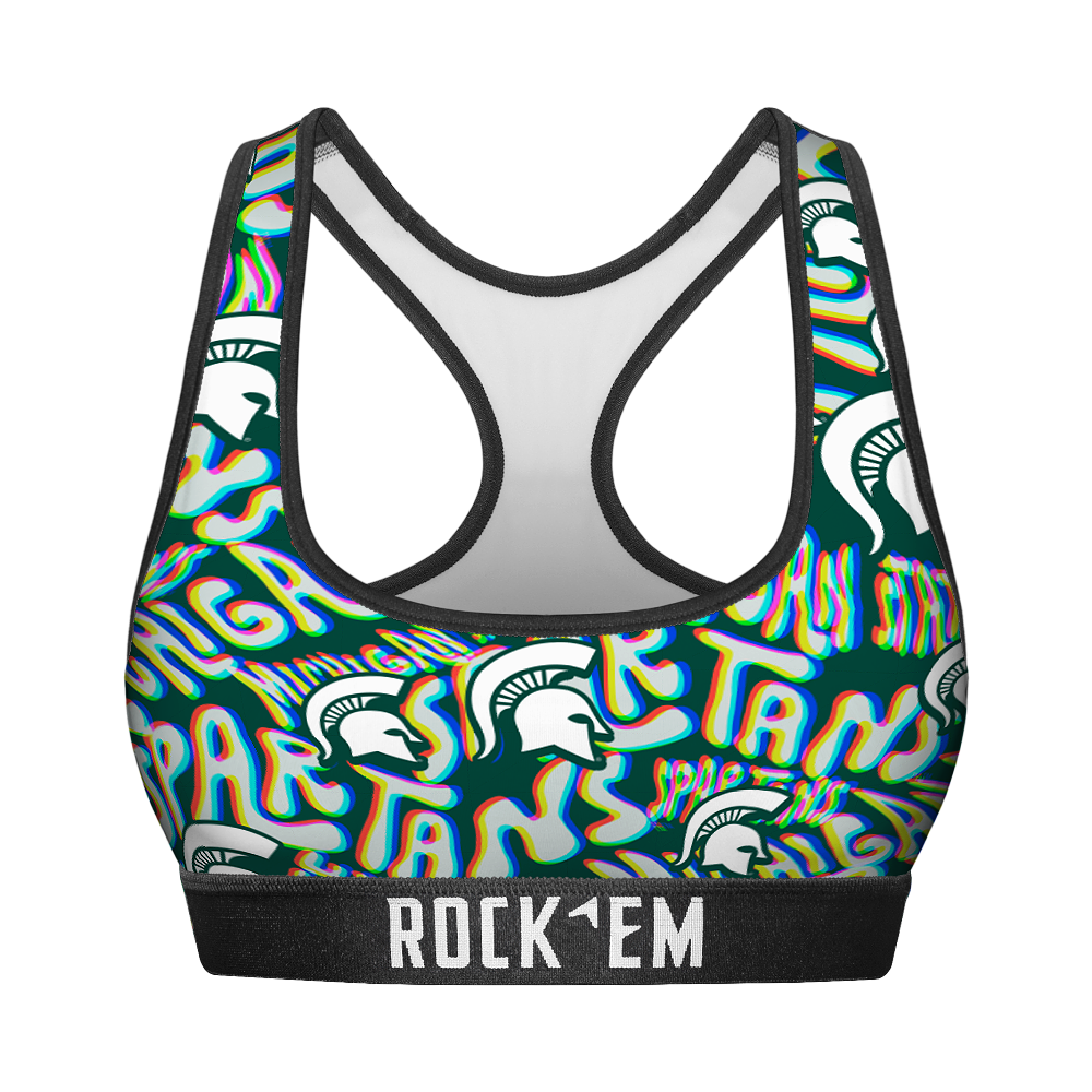 Women's Sports Bra - Michigan State Spartans - Twisted Wordmark