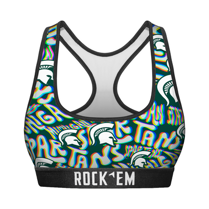 Women's Sports Bra - Michigan State Spartans - Twisted Wordmark