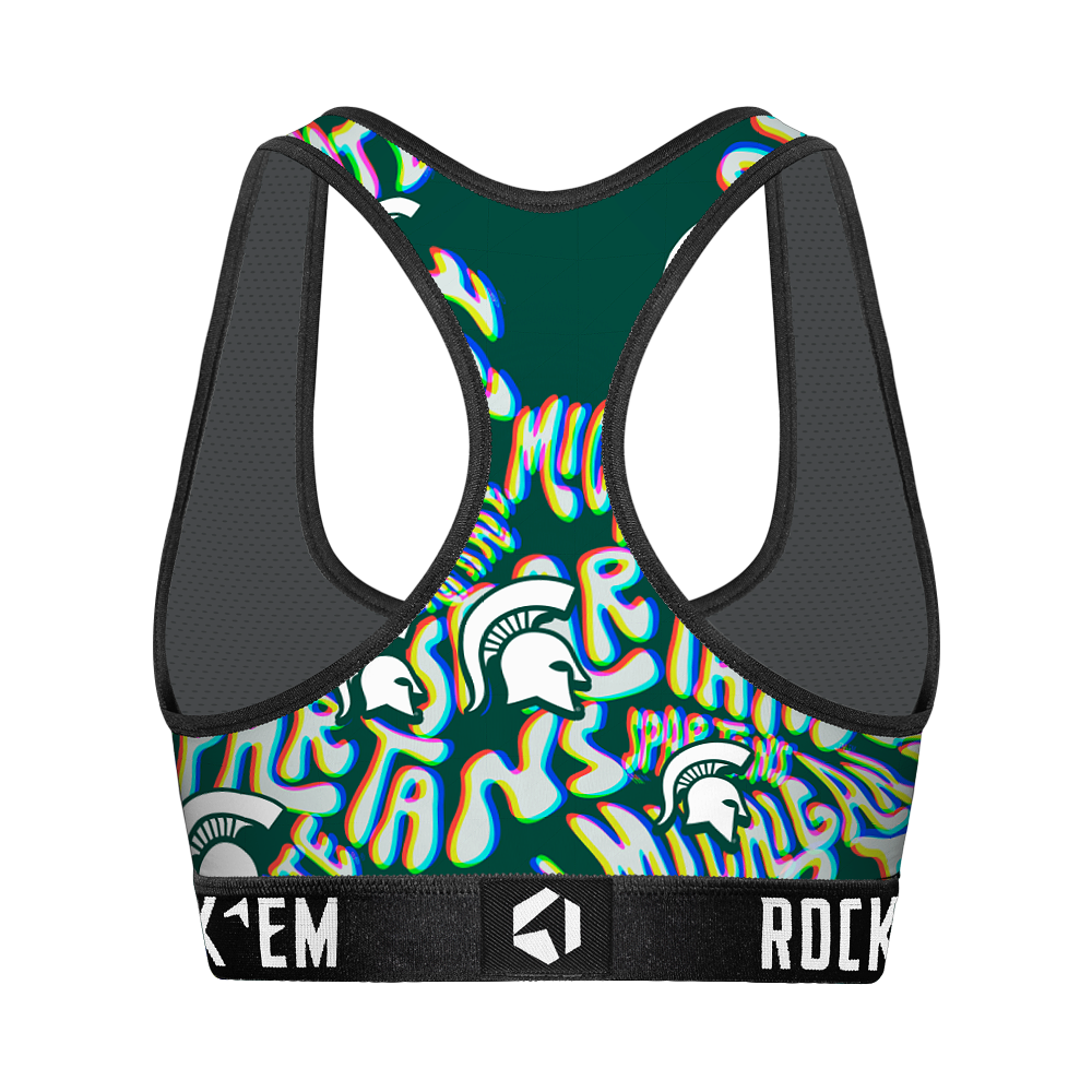 Women's Sports Bra - Michigan State Spartans - Twisted Wordmark