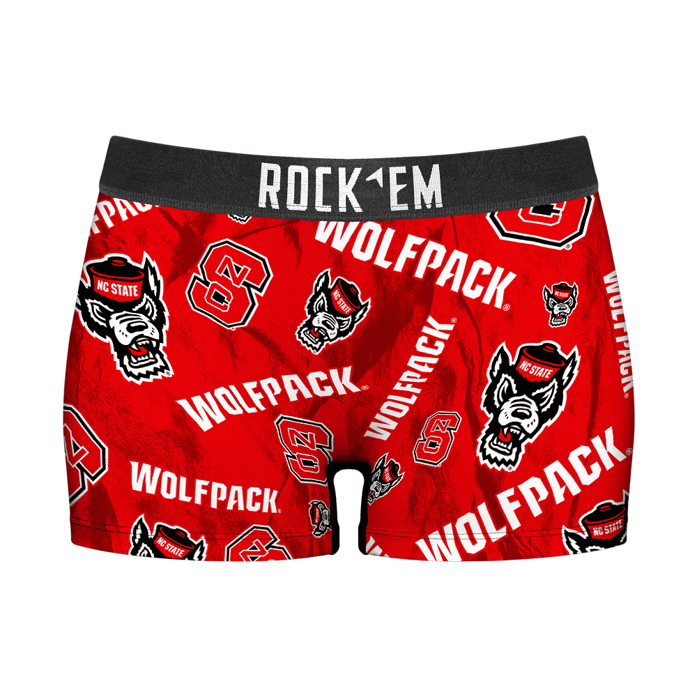 Women's Boy Shorts - NC State Wolfpack - Logo All-Over