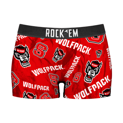 Women's Boy Shorts - NC State Wolfpack - Logo All-Over