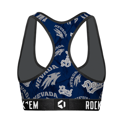 Women's Sports Bra - Nevada Wolf Pack - Logo All-Over