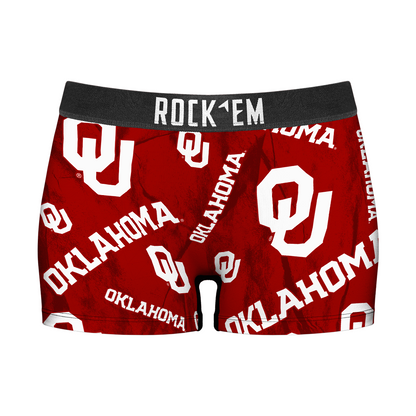 Women's Boy Shorts - Oklahoma Sooners - Logo All-Over