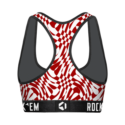 Women's Sports Bra - Oklahoma Sooners - Wavy Checkers
