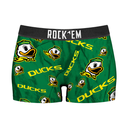 Women's Boy Shorts - Oregon Ducks - Logo All-Over