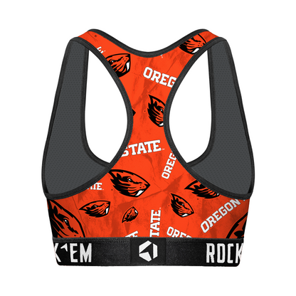 Women's Sports Bra - Oregon State Beavers - Logo All-Over