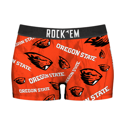 Women's Boy Shorts - Oregon State Beavers - Logo All-Over