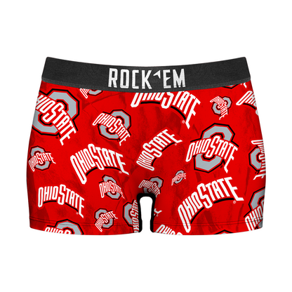 Women's Boy Shorts - Ohio State Buckeyes - Logo All-Over
