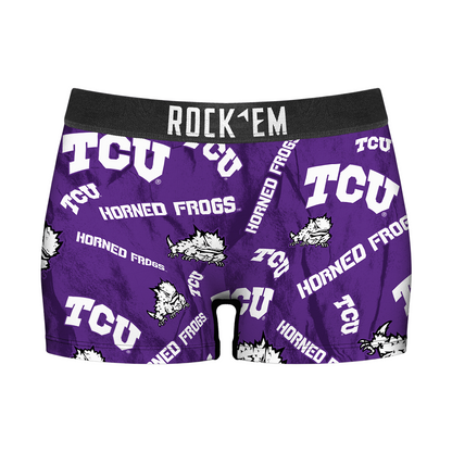 Women's Boy Shorts - TCU Horned Frogs - Logo All-Over