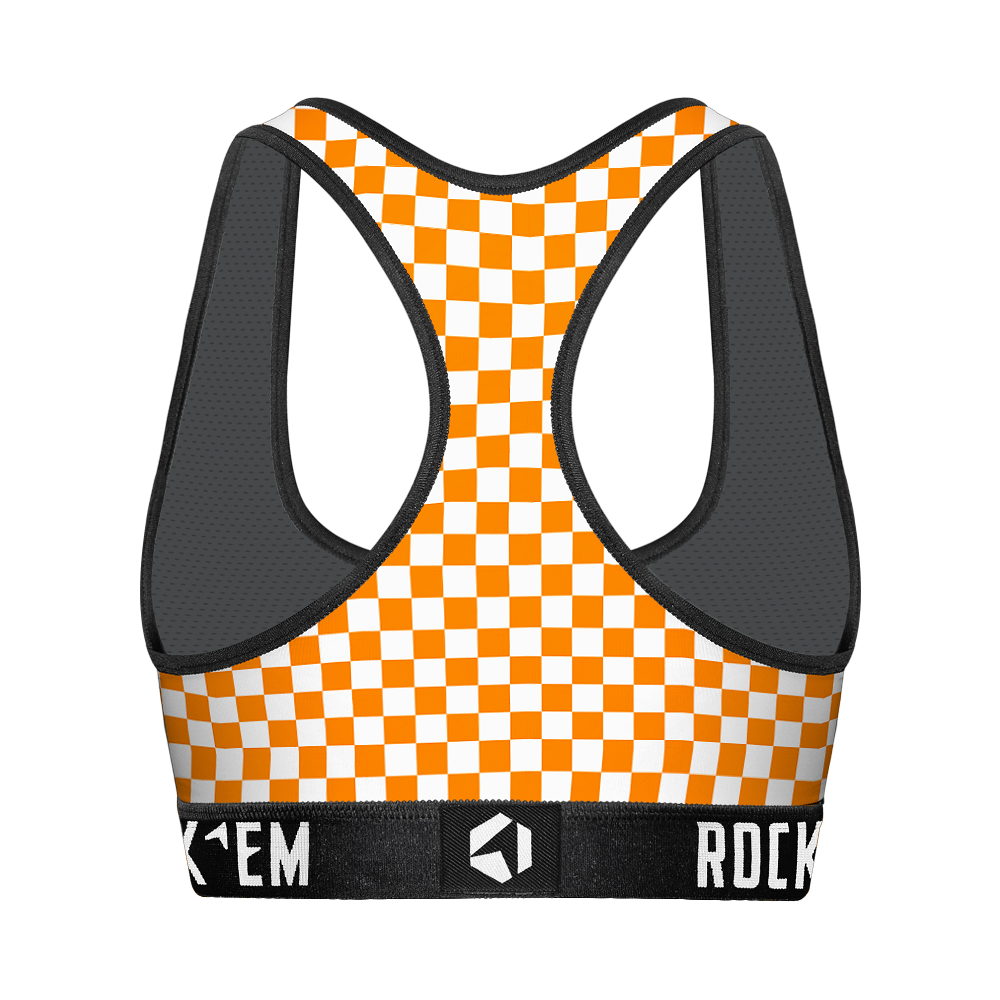 Women's Sports Bra - Tennessee Volunteers - Full Checkerboard