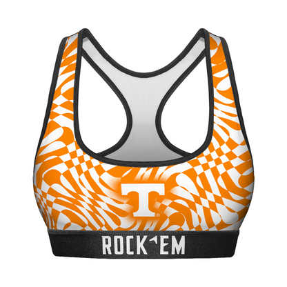 Women's Sports Bra - Tennessee Volunteers - Wavy Checkers