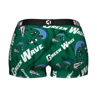 Women's Boy Shorts - Tulane Green Wave - Logo All-Over
