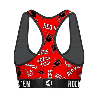 Women's Sports Bra - Texas Tech Red Raiders - Logo All-Over