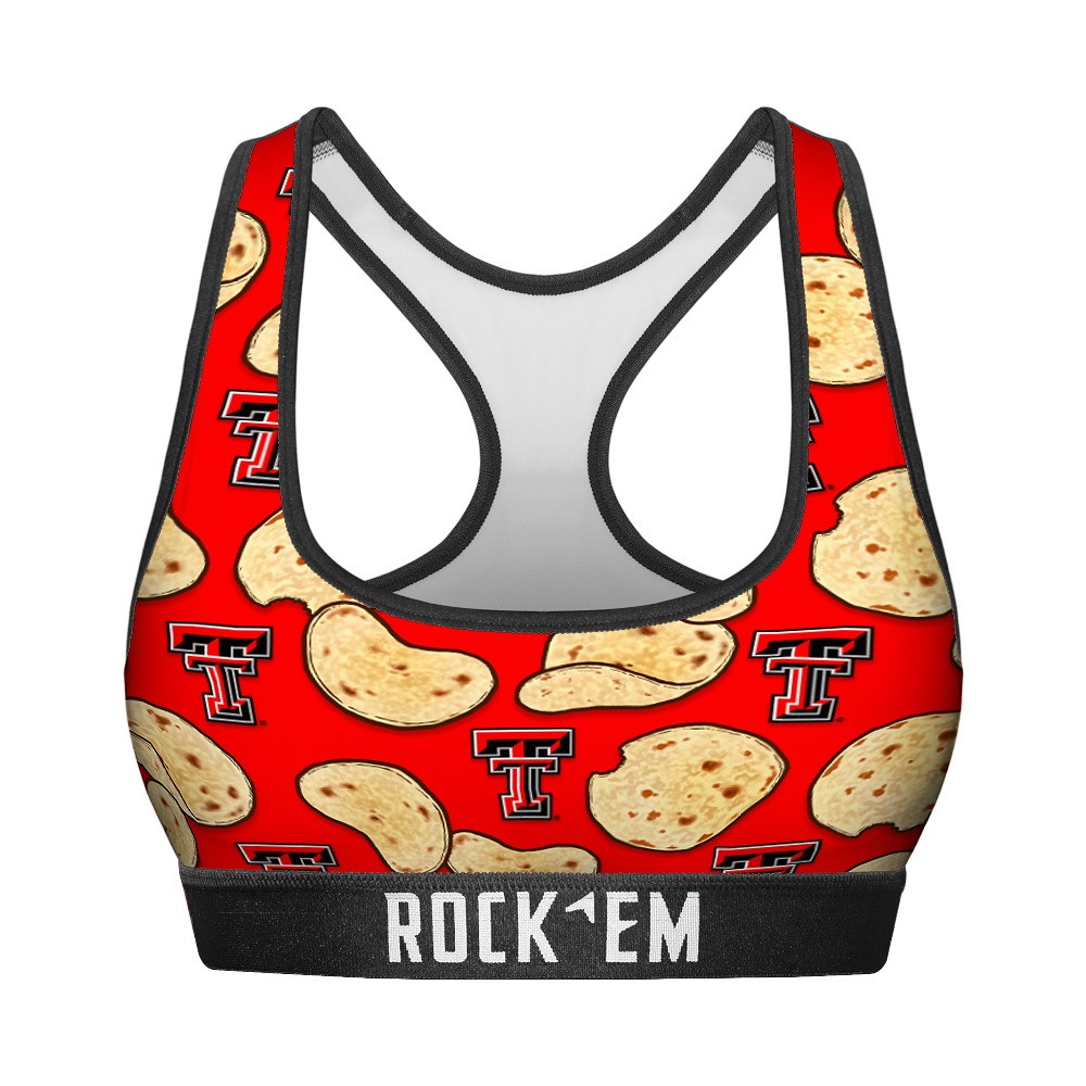 Women's Sports Bra - Texas Tech Red Raiders - Tortillas All-Over