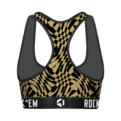 Women's Sports Bra - UCF Knights - Wavy Checkers