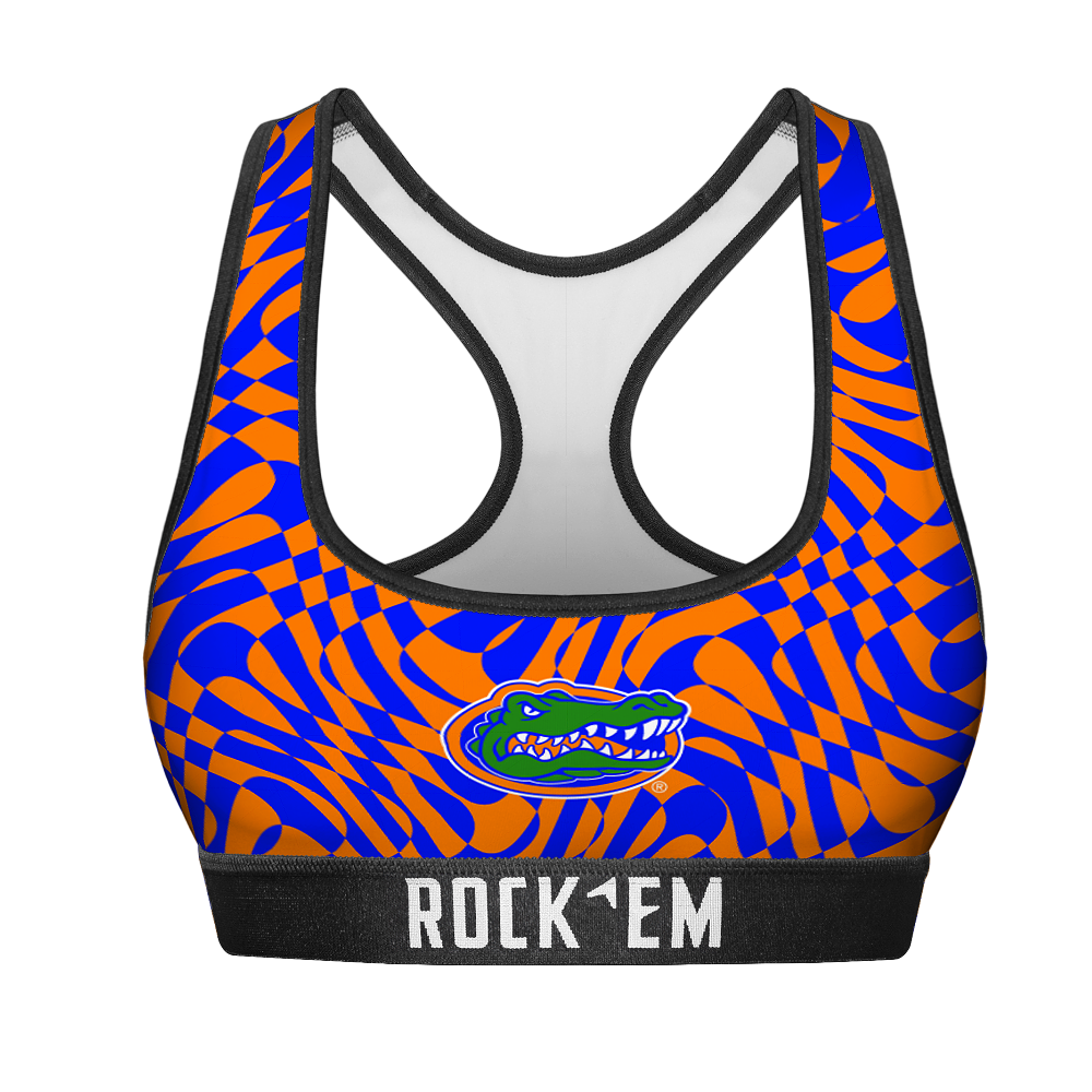 Women's Sports Bra - Florida Gators - Wavy Checkers