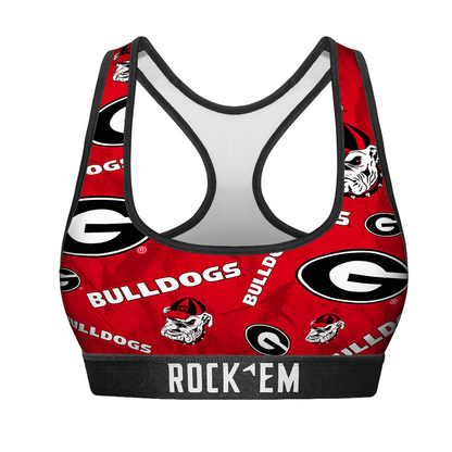 Women's Sports Bra - Georgia Bulldogs - Logo All-Over