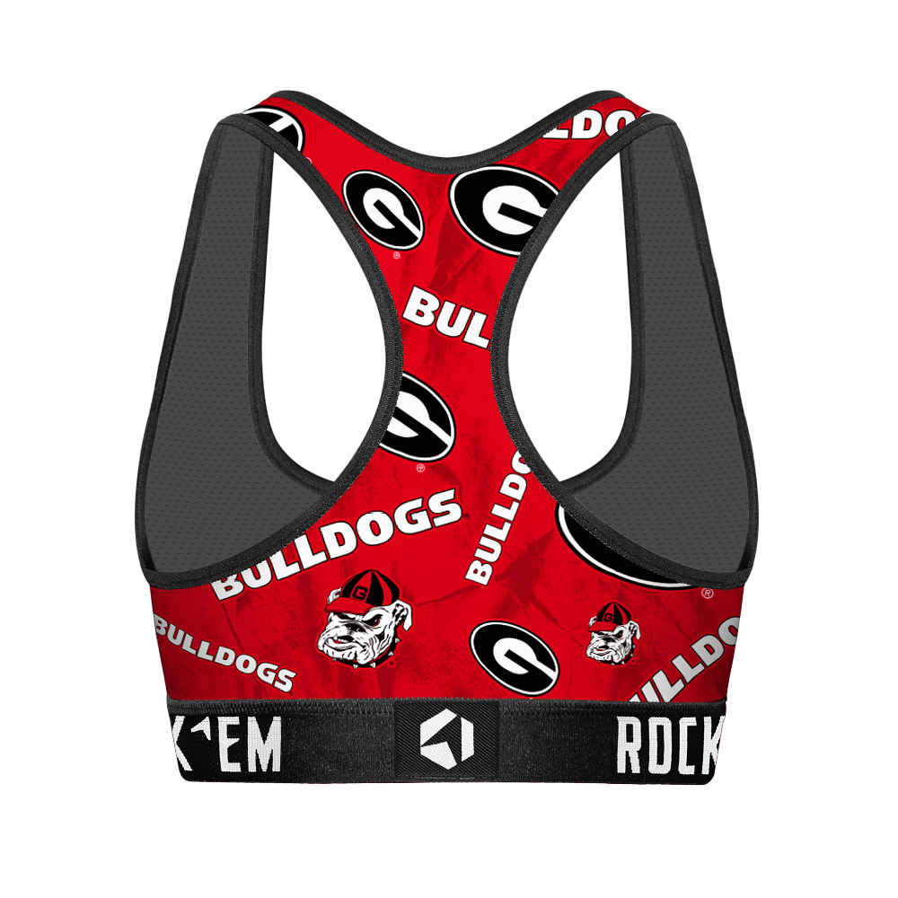 Women's Sports Bra - Georgia Bulldogs - Logo All-Over