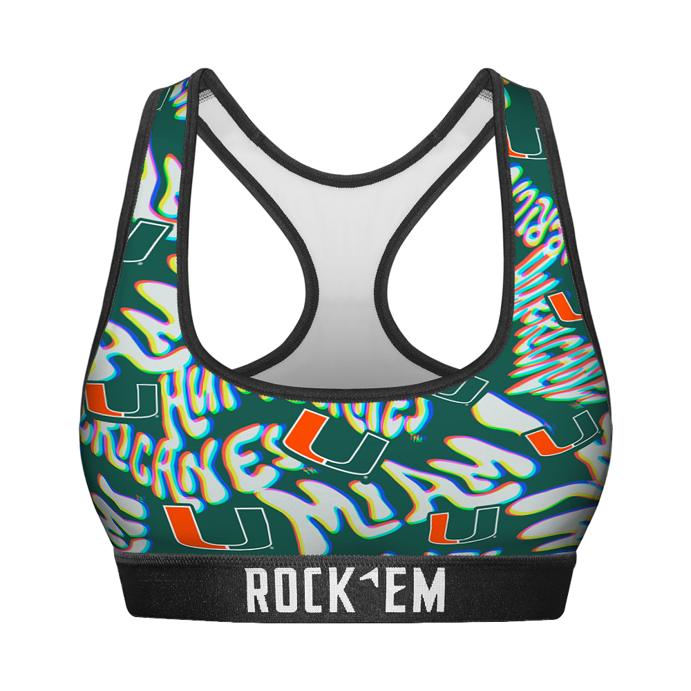 Women's Sports Bra - Miami Hurricanes - Twisted Wordmark
