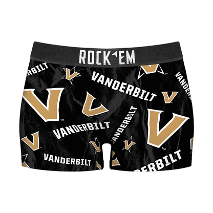 Women's Boy Shorts - Vanderbilt Commodores - Logo All-Over
