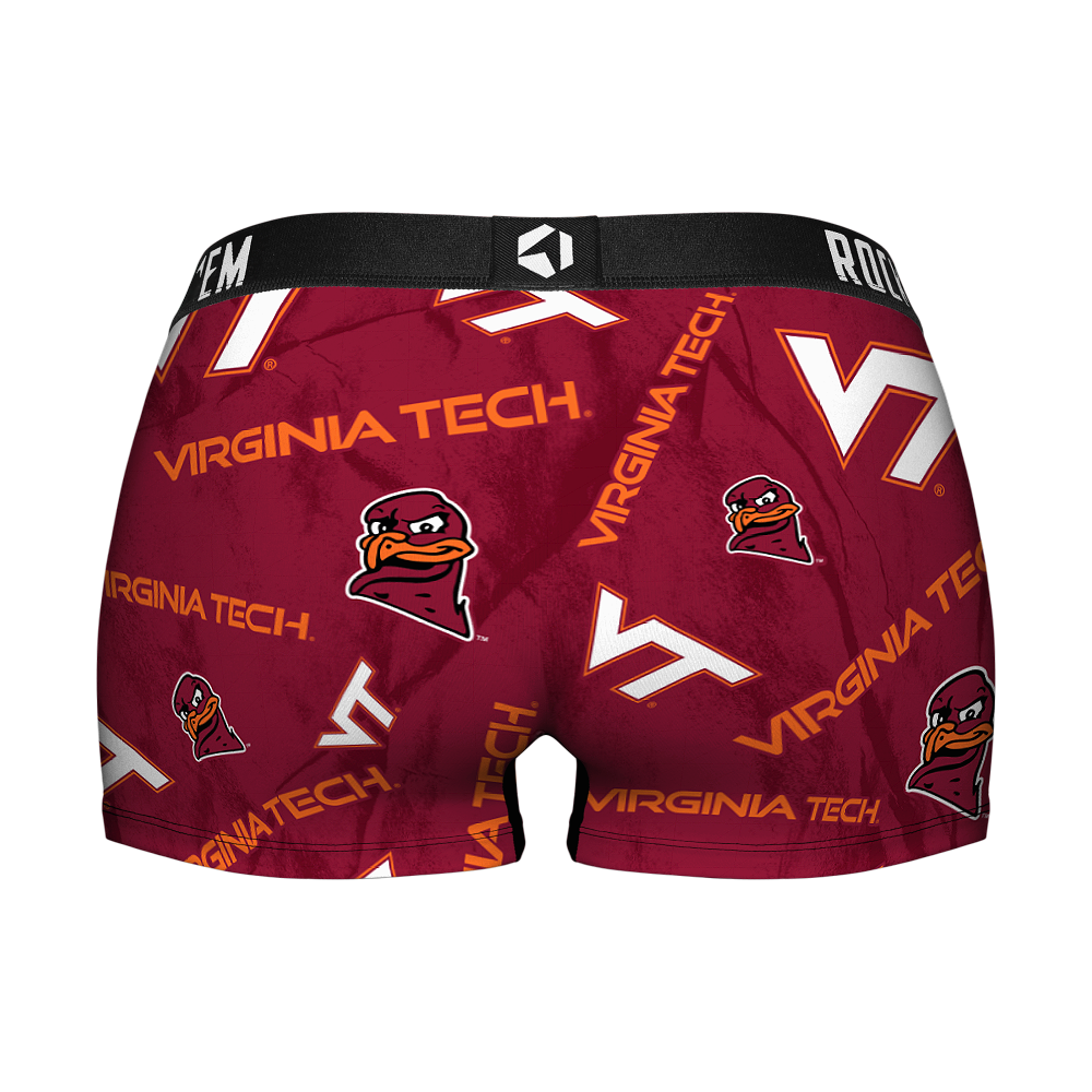 Women's Boy Shorts - Virginia Tech Hokies - Logo All-Over