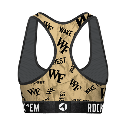 Women's Sports Bra - Wake Forest Demon Deacons - Logo All-Over