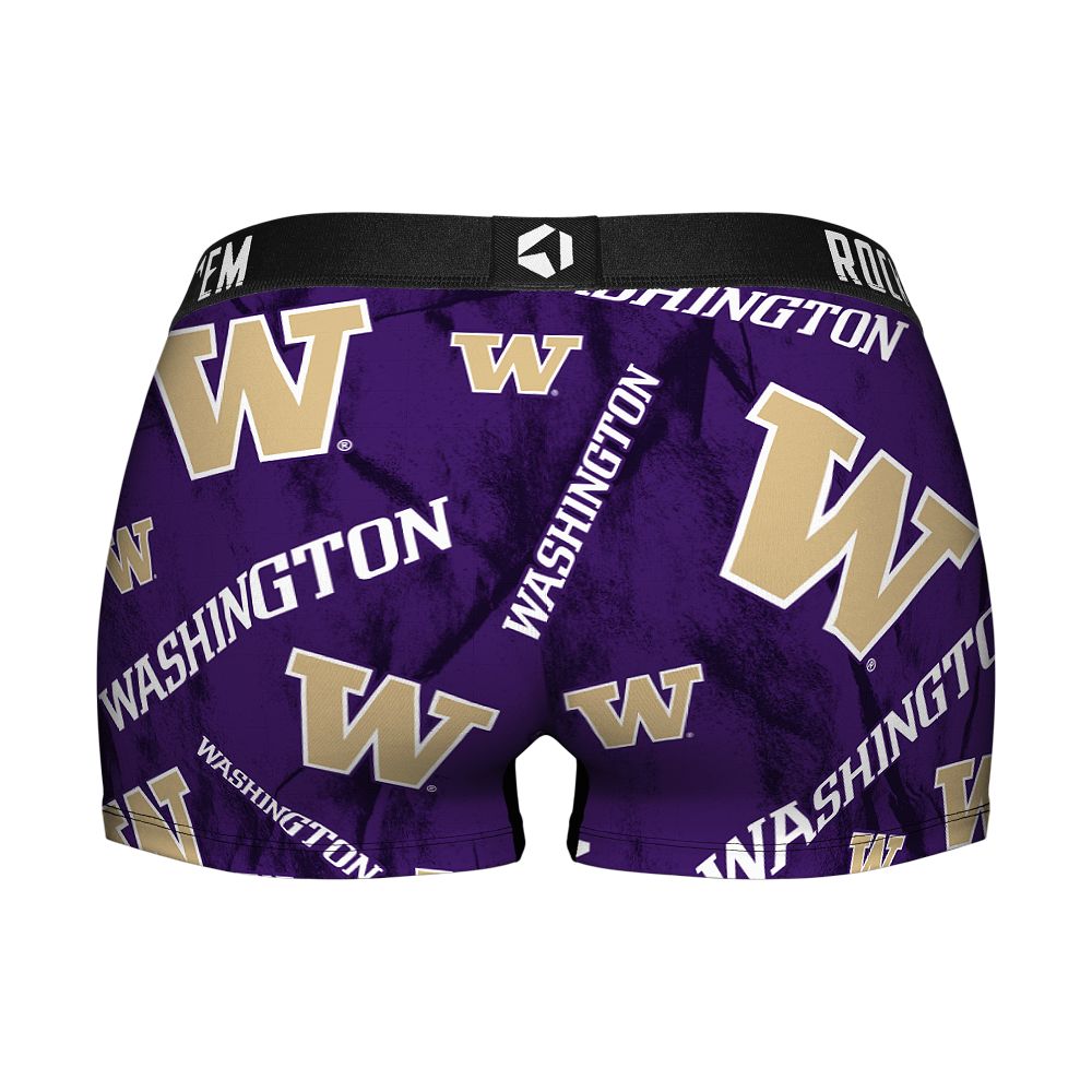 Women's Boy Shorts - Washington Huskies - Logo All-Over