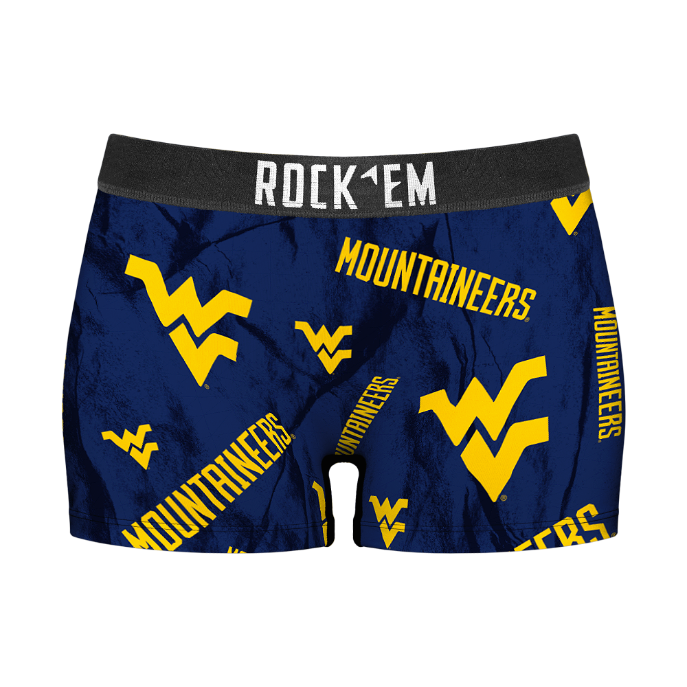 Women's Boy Shorts - West Virginia Mountaineers - Logo All-Over