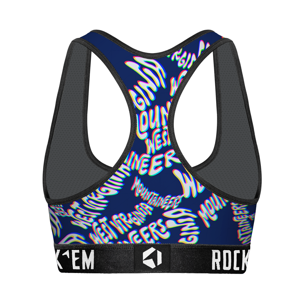 Women's Sports Bra - West Virginia Mountaineers - Twisted Wordmark