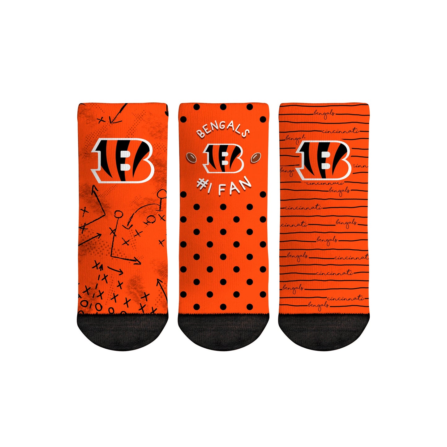 Cincinnati Bengals - Number 1 Fan 3-Pack (Toddler)