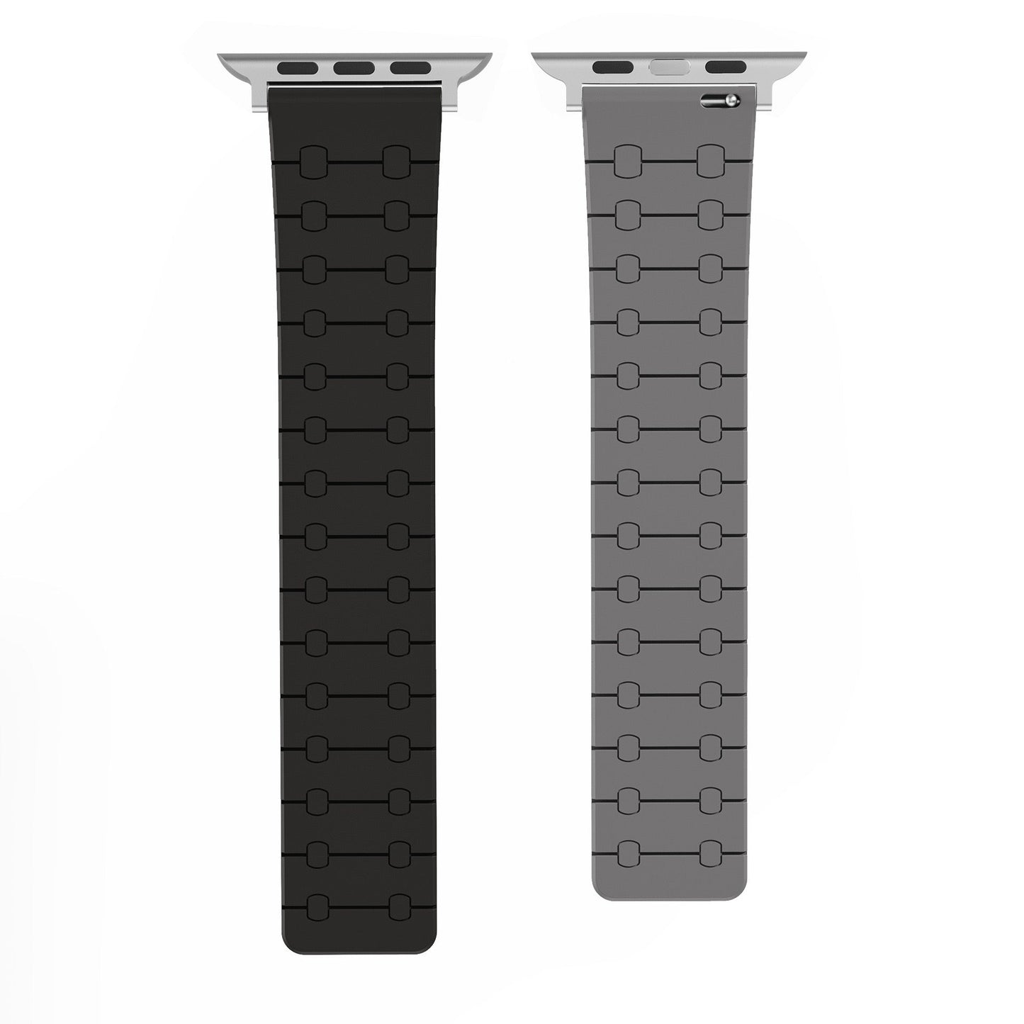 Color - blocking magnetic silicone apple watch strap