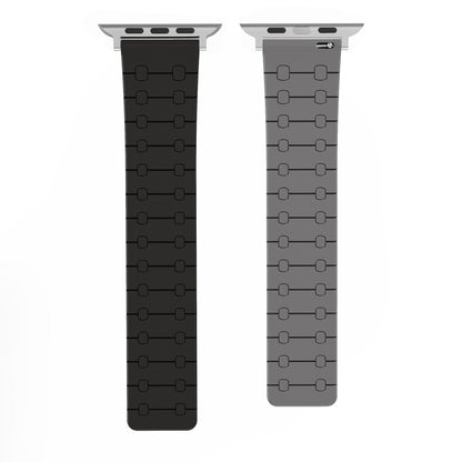 Color - blocking magnetic silicone apple watch strap