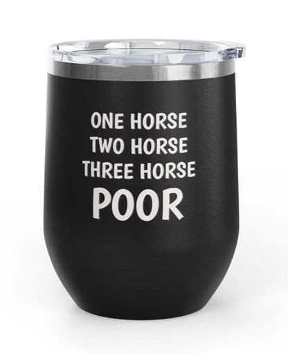 Wine Tumblers, 12 oz. - Engraved - One Horse/Two Horse