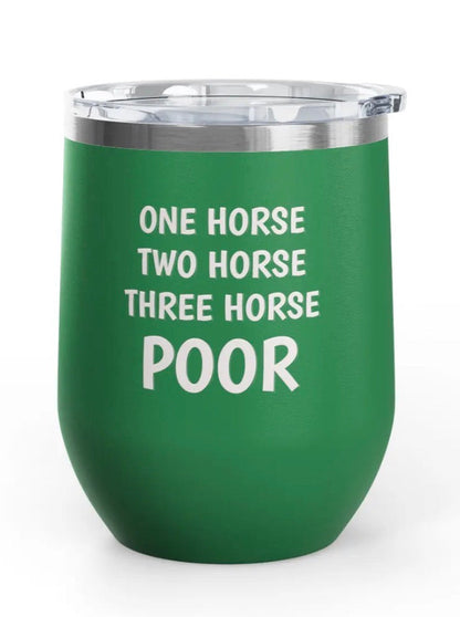 Wine Tumblers, 12 oz. - Engraved - One Horse/Two Horse