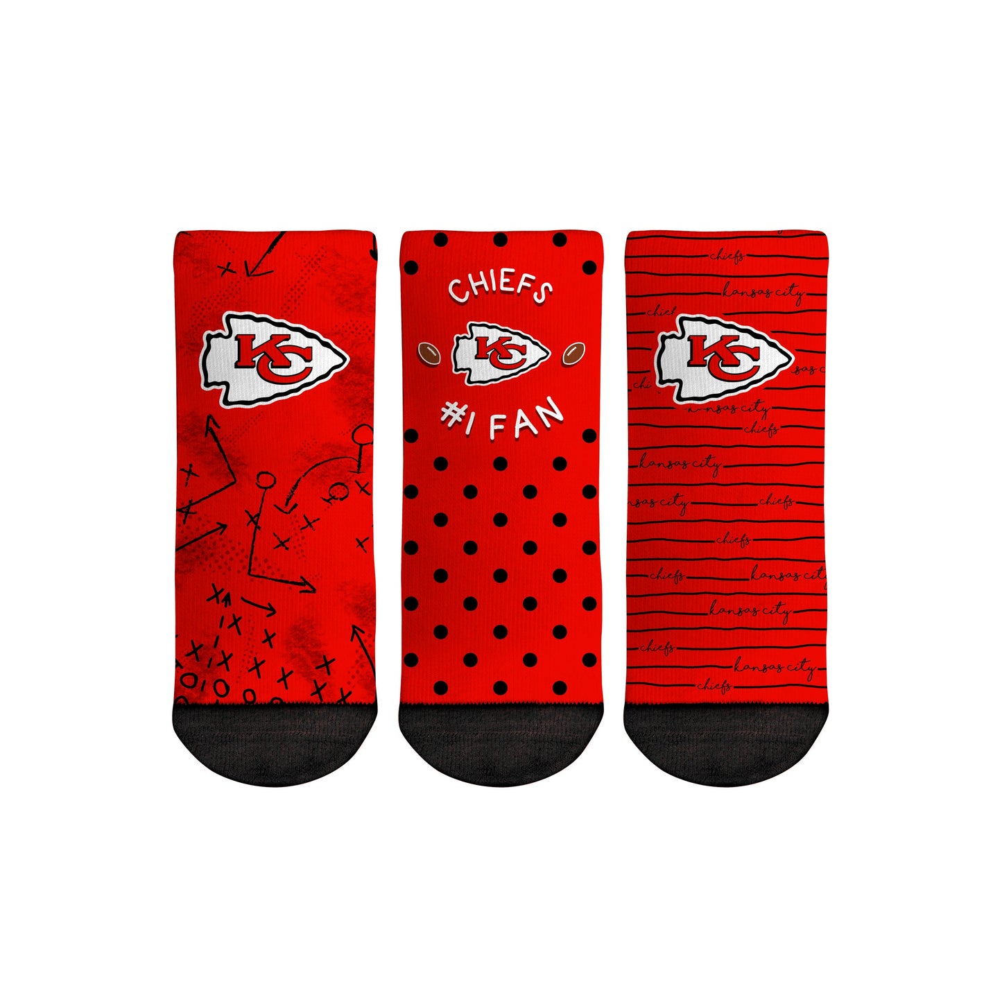Kansas City Chiefs - Number 1 Fan 3-Pack (Toddler)