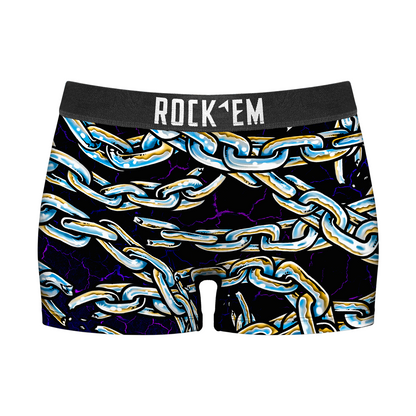 Women's Boy Shorts - Chains All-Over