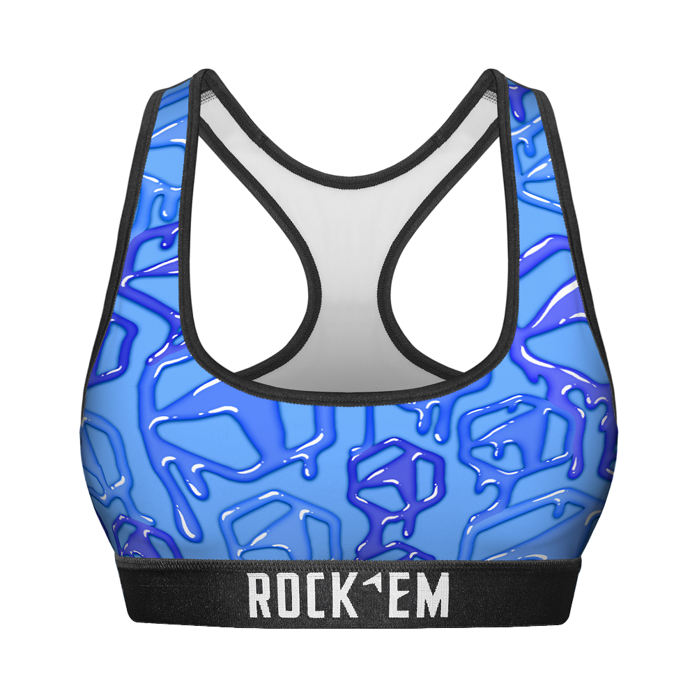 Women's Sports Bra - Hex Drip (Cobalt)