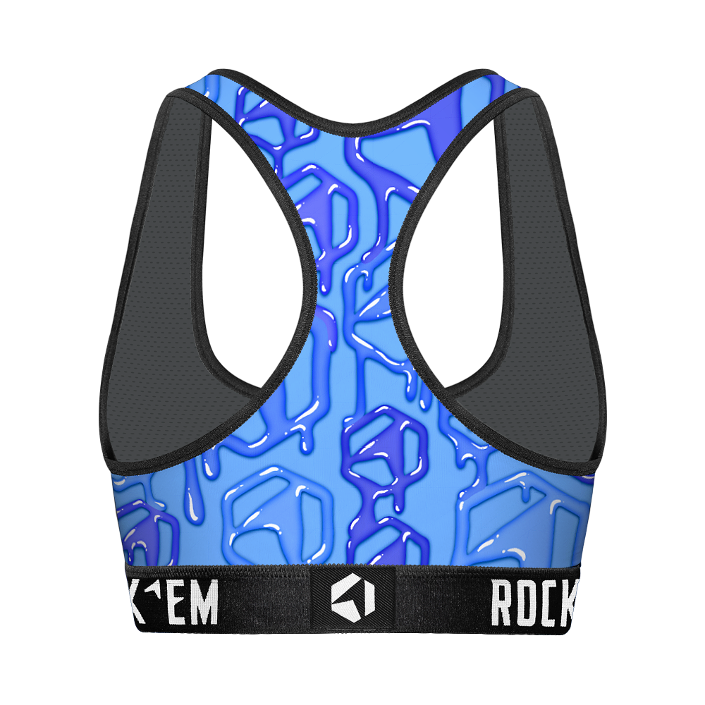 Women's Sports Bra - Hex Drip (Cobalt)