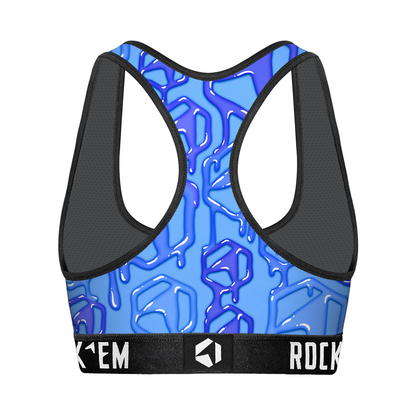 Women's Sports Bra - Hex Drip (Cobalt)
