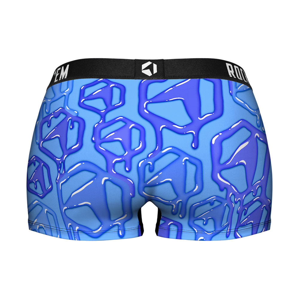 Women's Boy Shorts - Hex Drip (Cobalt)
