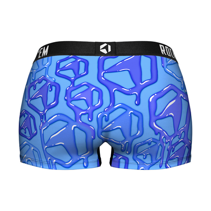 Women's Boy Shorts - Hex Drip (Cobalt)